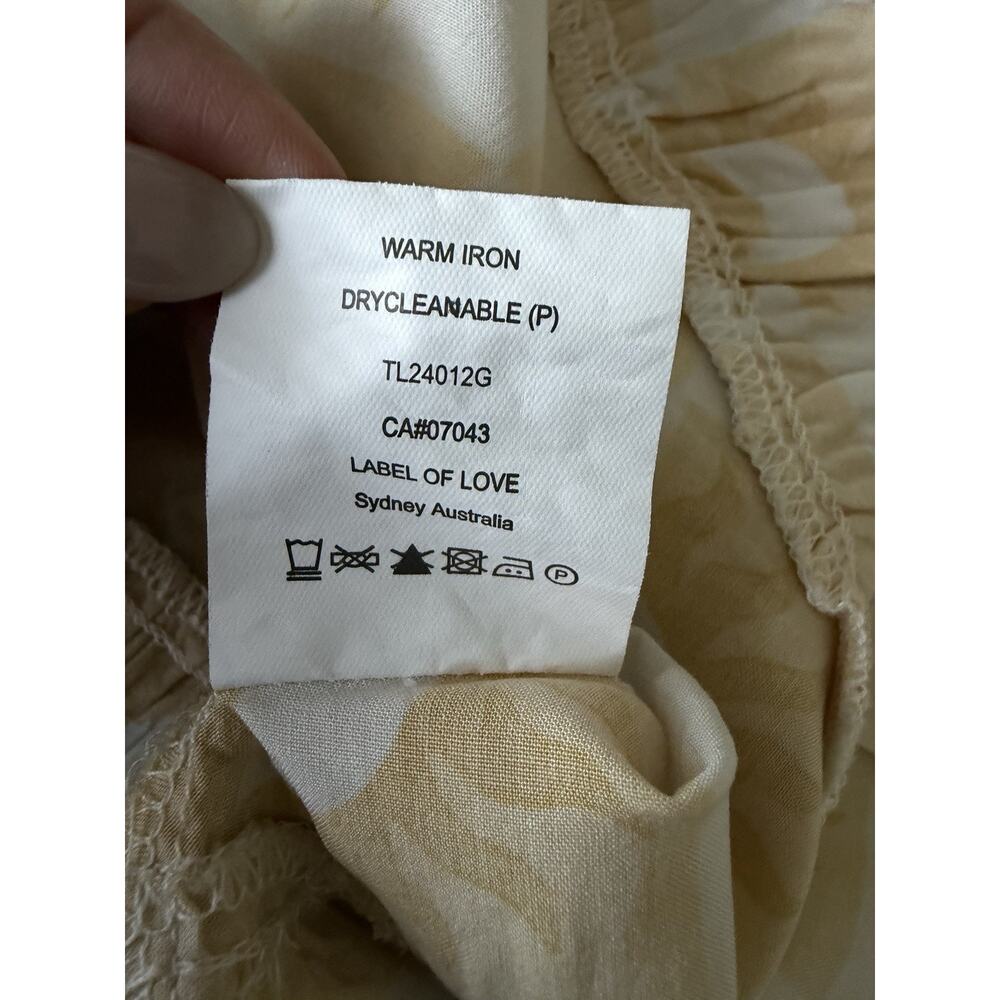 Label of Love Sun Moon Checker Tunic Dress L Yellow White Boho Celestial - Picture 10 of 11